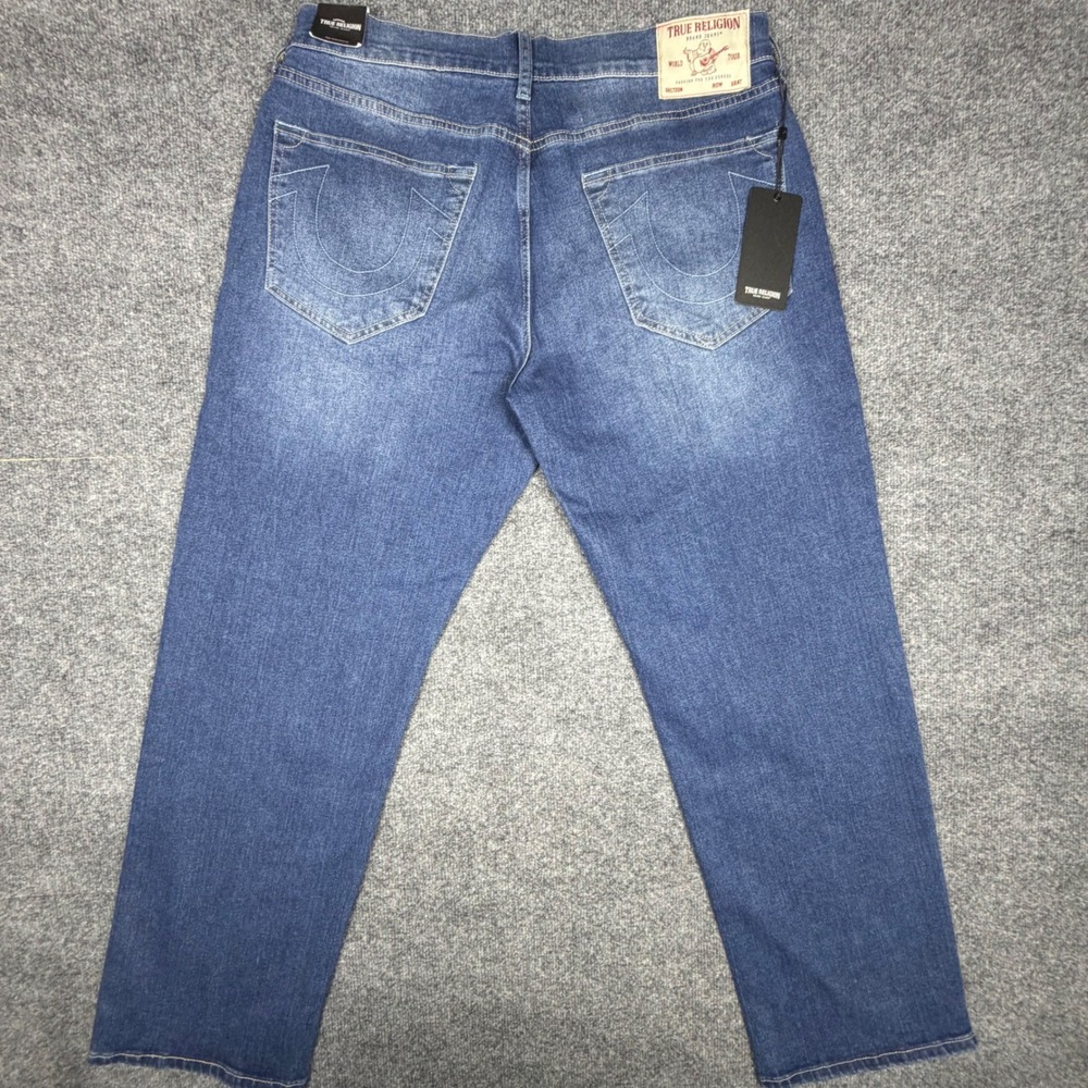 True Religion Bobby Relaxed Baggy Jeans Medium Blaze Wash TR Applique 31x32 NEW - Picture 3 of 8